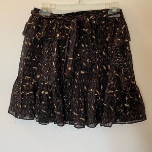 Ulla Johnson Black Belted Ruffle Mini Skirt